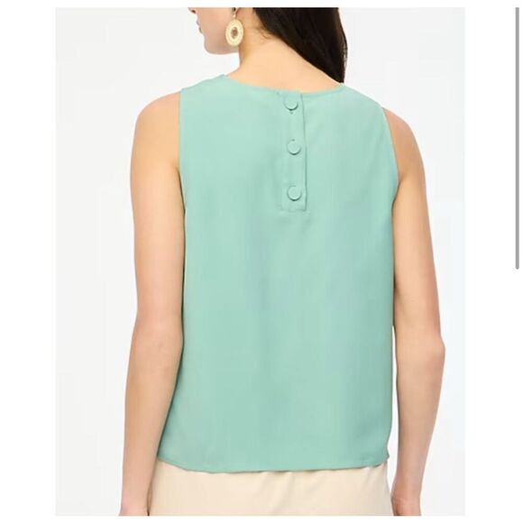 $68 J. Crew green tank with buttons size Large m6 - Picture 1 of 6